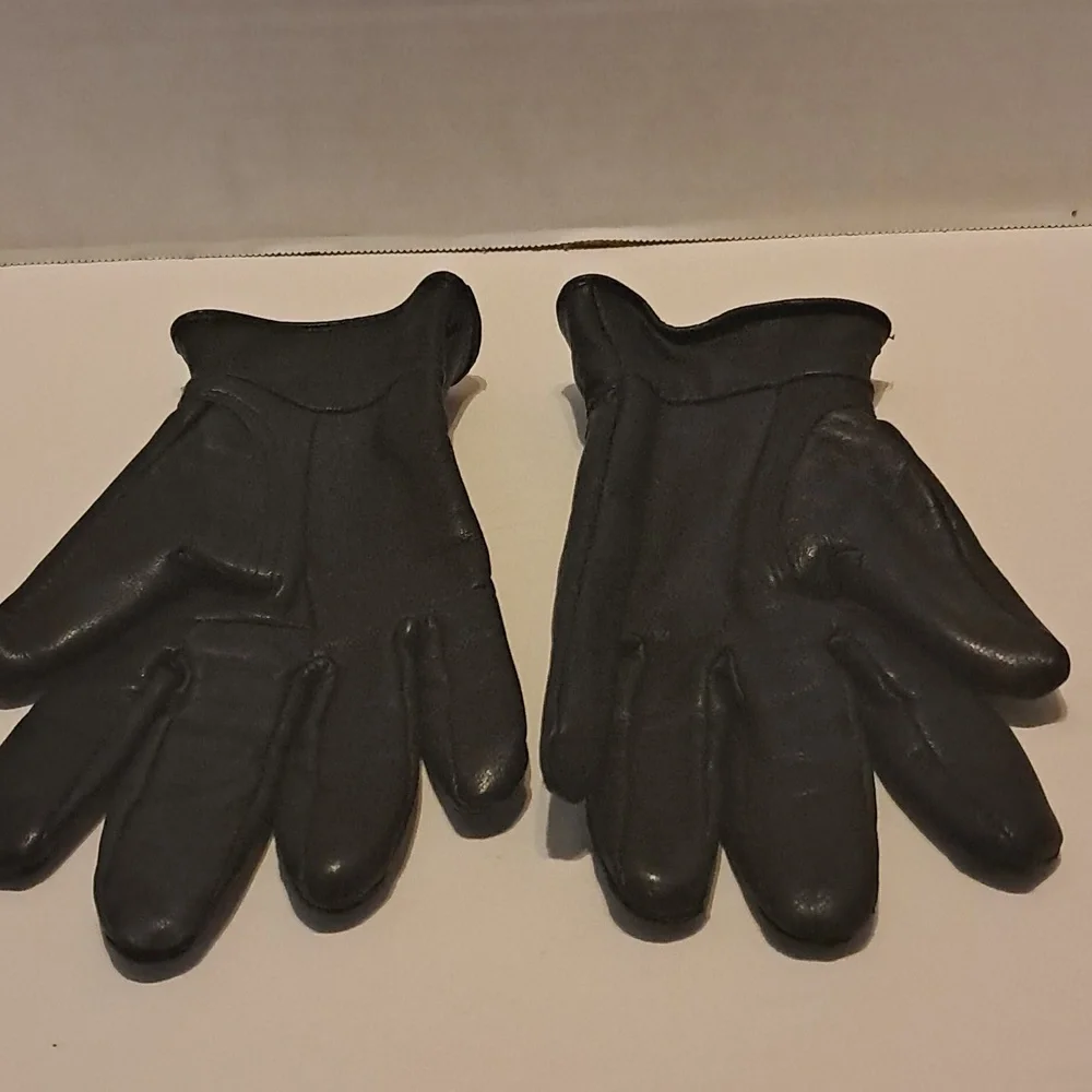 Women Black Leather Gloves with Double Snap Driving Outerwear Soft Comfy